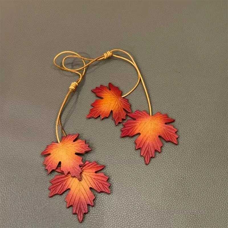 Plant Theme Pumpkin Genuine Leather Bag Charm Keyring Pendant Phone Case Hanging OrnamentSchool Bag Keychain Decor Accessories J251121