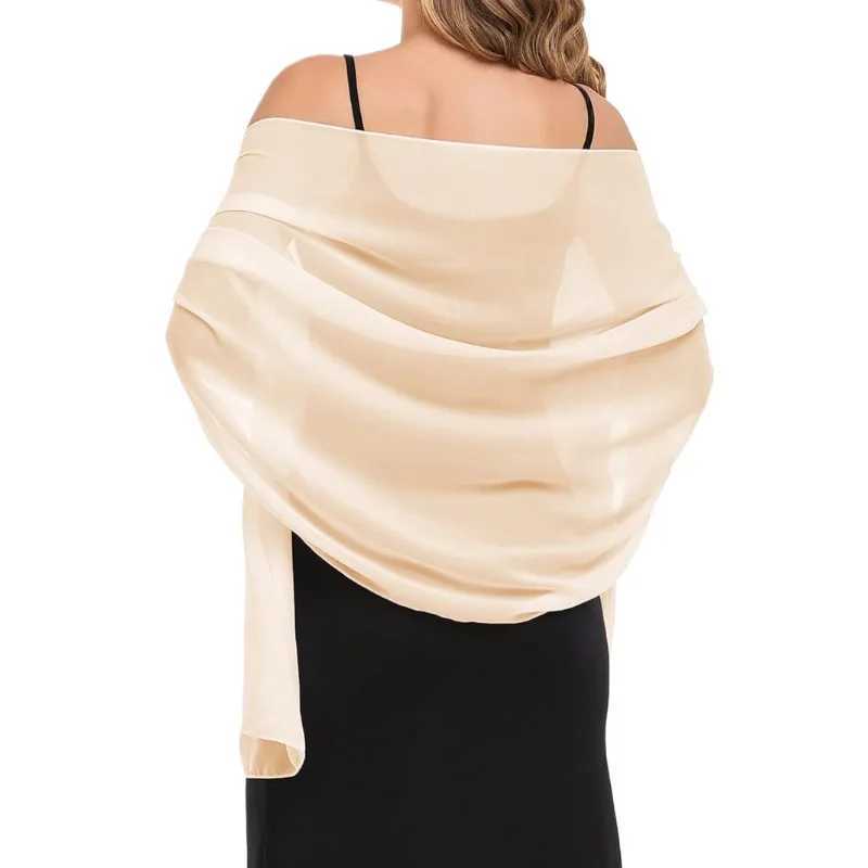 Women Transparent Chiffon Shawl Elegant Soft Silky Breathable Lightweight Wedding Accessory Bridesmaid Evening Dress Wrap J251118