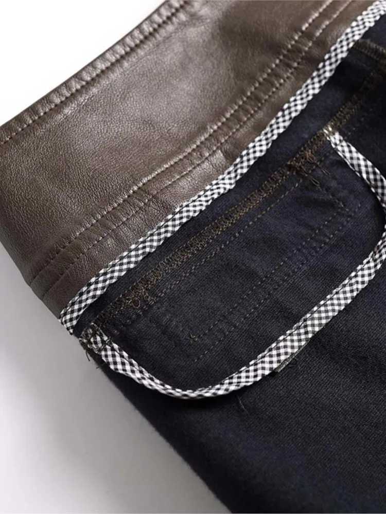 ZUZK High Quality Women PU Leather Wed Leg Pants Autumn Winter Fashion Warm Long Leather Pants Elegant LeatherTrousersT251022