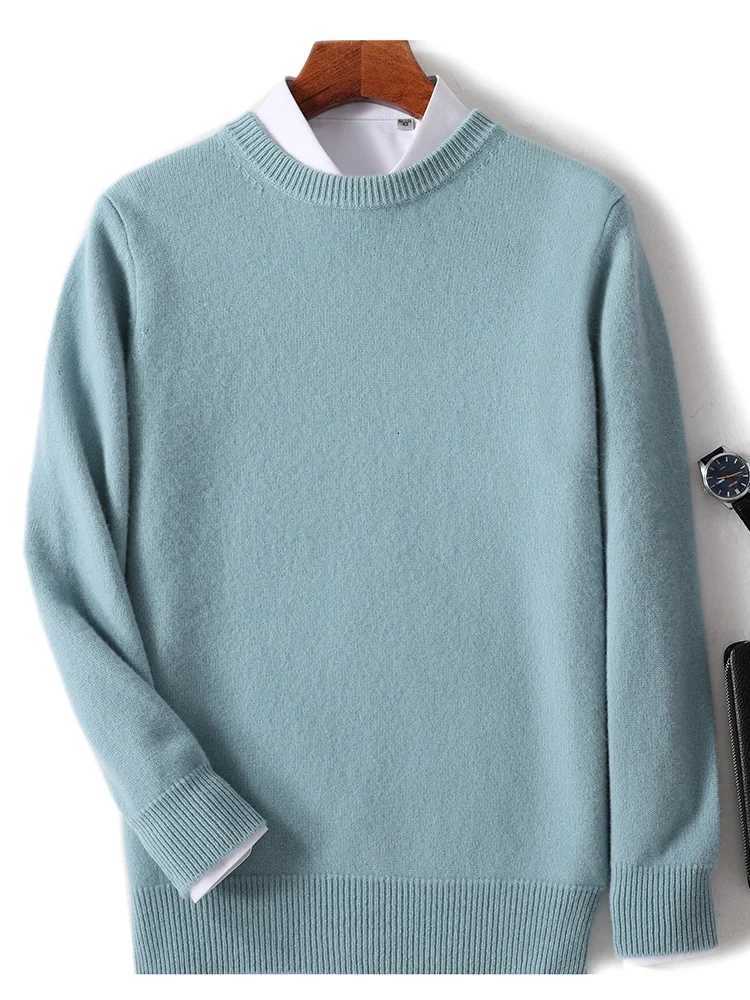 Simple Men Sweater 100 Merino Wool Pullover Autumn Winter Knitwear Oneck Casual Cashmere Solid Clothing Top Basics Inside JoinXJ251022