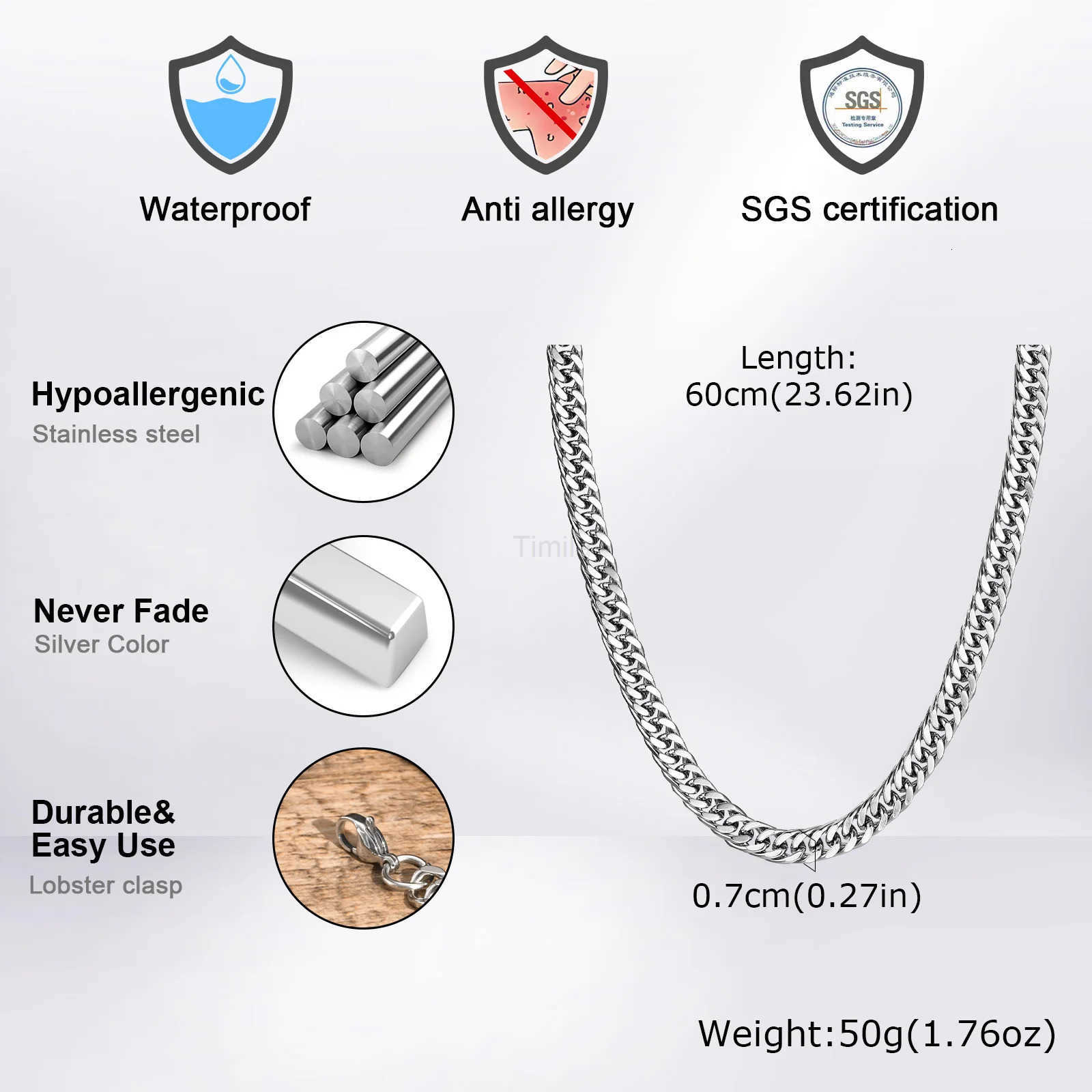 3579mm Cuban Link Chain Necklaces for Men BoysWaterproof Stainless Steel Silver Color ChainHip Hop Classic Jewelry Gift U251022