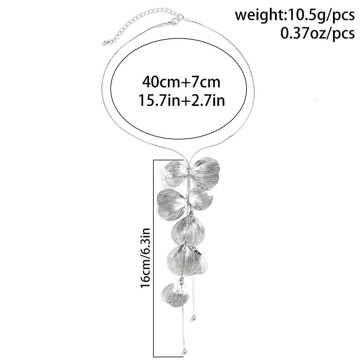 PuRui 2024 Trendy Petal Charm Tassel Necklace for Women Long Neck Chain Pendant Choker Jewelry Collar Elegant Ladies Party Gifts U251022