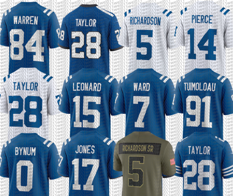 Tyler Warren DeForest Buckner Mekhi Blackmon Grover Stewart Anthony Richardson Quenton Nelson DJ Giddens Spencer Shrader Riley Leonard Josh Downs Football Jersey