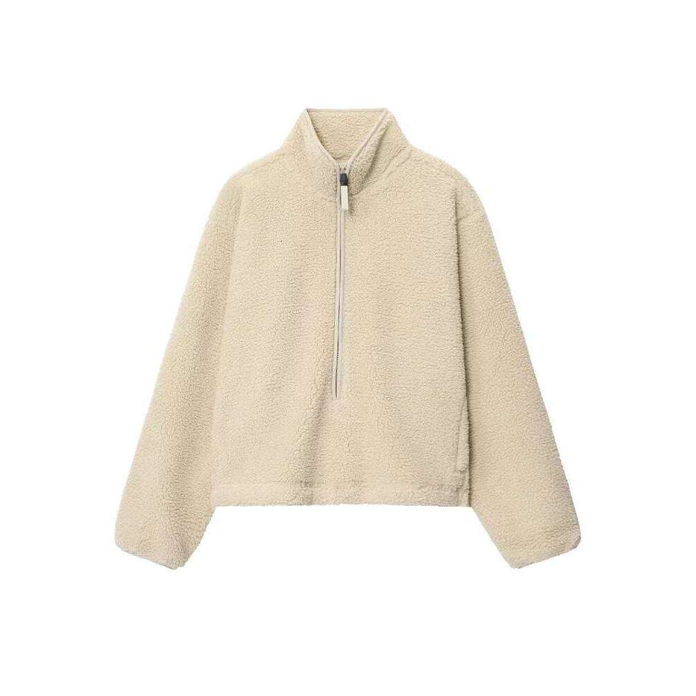 Women's Winter Fashion Loose Casual Teddy Veet Sports Top Female Simple Versatile Zipper Long Sleeve Pullover Jacket