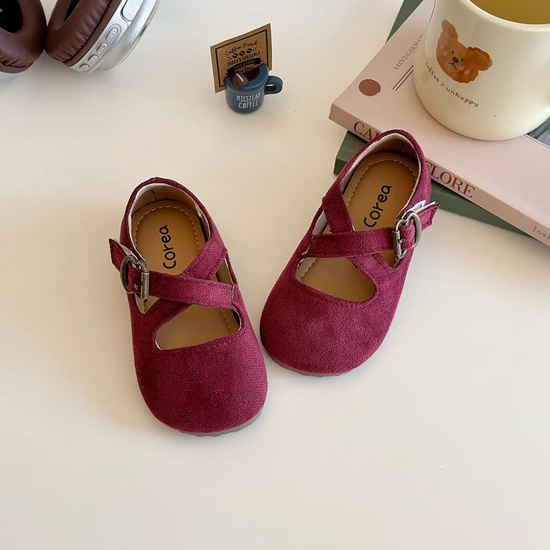 Fashion Girls Shoes Toddler Kids Cross Strap Velvet Mary Jane Flats Child Vintage Leopard Casual Shoes Chic Princess Shoes 2130 251021