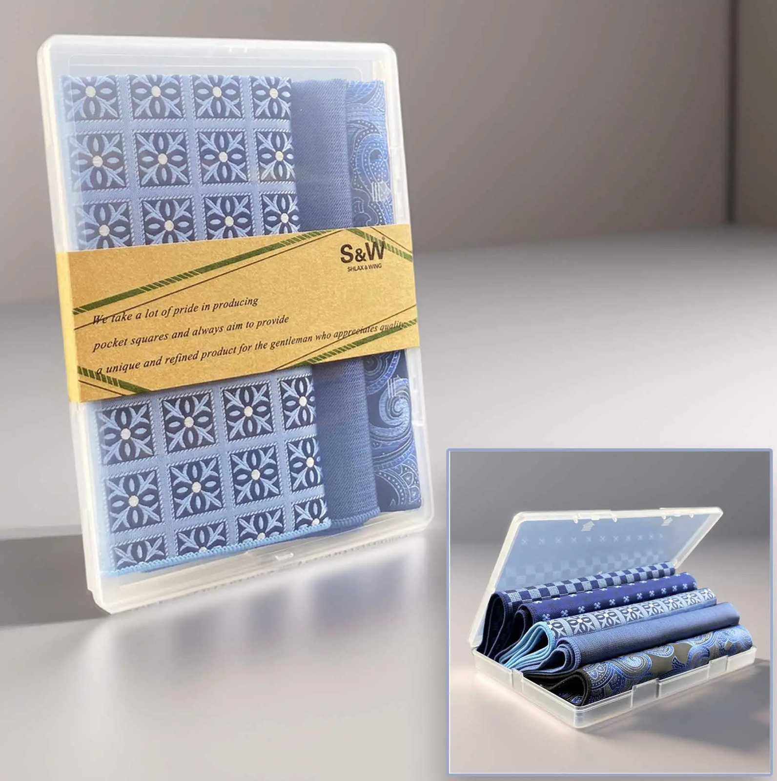 5 Pieces Colorful Assorted Mens Pocket Square Classic Handkerchief Set Gift 251014