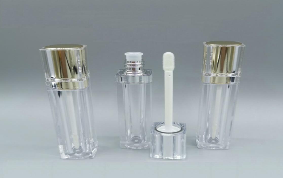 8ml Lipgloss Square Plastic Box Containers Empty Bottles Rose Gold Lipgloss Tube Eyeliner Eyelash Container Mini Lip Gloss Split B2890316