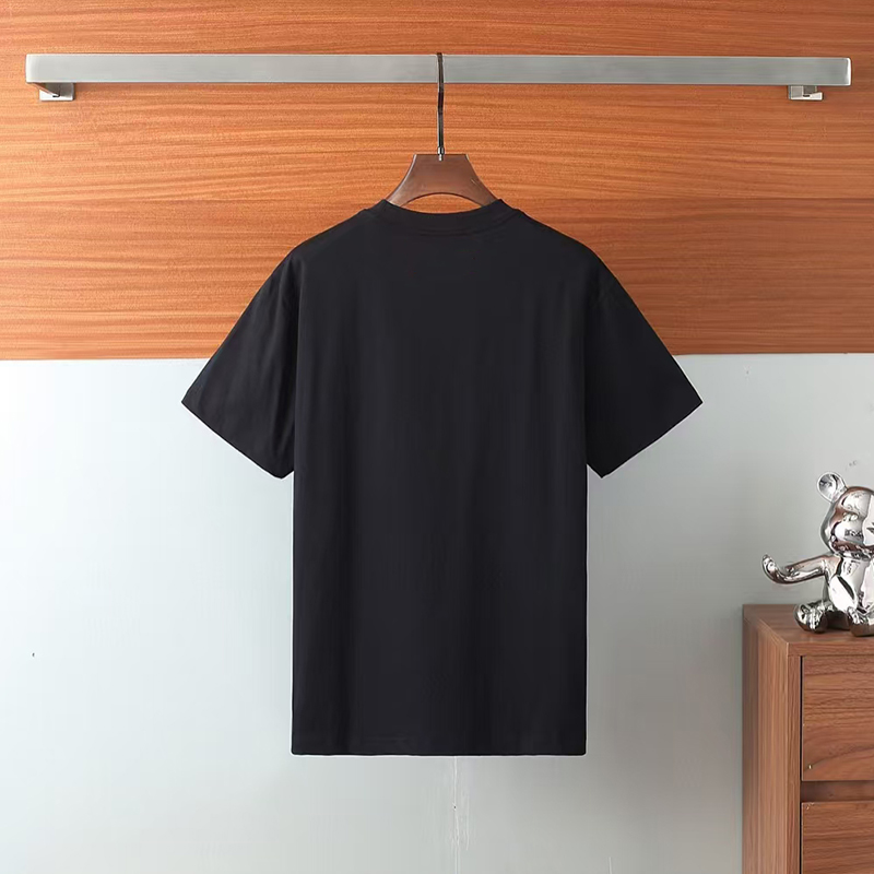 Advanced Jacquard T-shirt men's fashion brand summer plus size heavy short sleeve American high street five and a half sleeves.#0143443