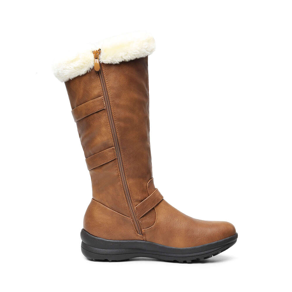 Women's Winter Fully Fur Lined Zipper Closure Snow Knee High Boots DREAM PAIRS