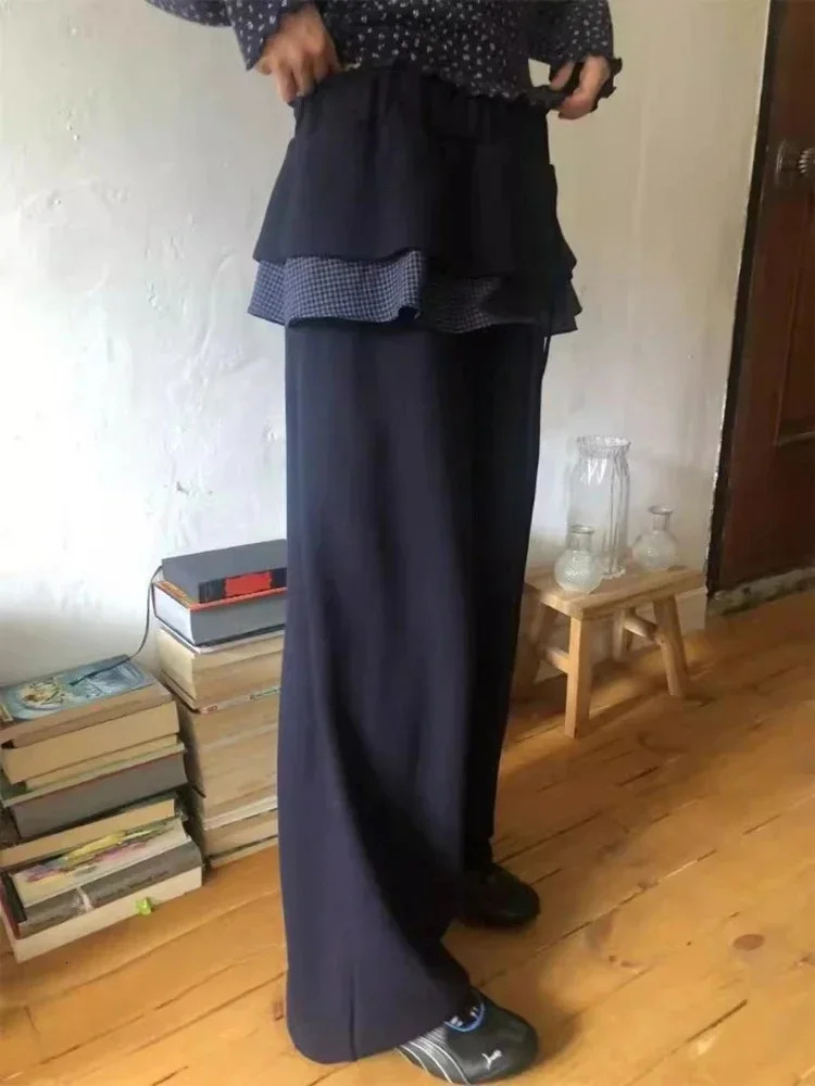 2025 Bottoms Women Fashion Japanese Sweatpants Pantalon Streetwear Joggers Femme Patchwork Plaid Casual Straight Y2k Pants 251022