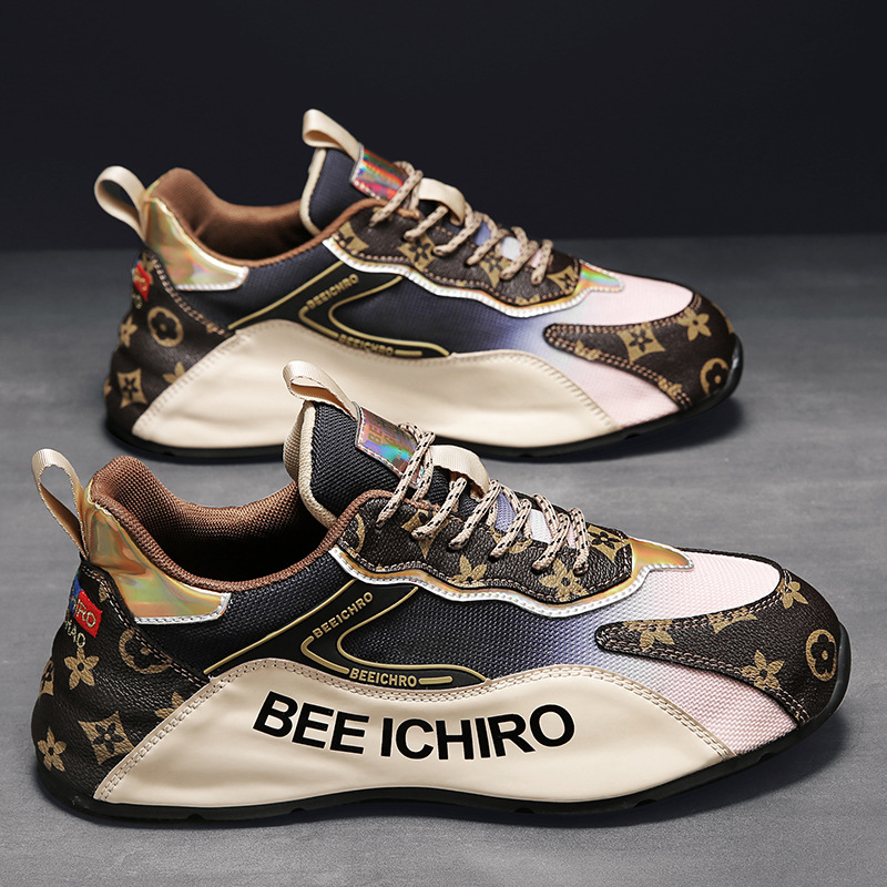 Free shipping men shoes new versatile thick soled casual shoes fashionable and trendy sports shoes men height increasing running shoes anti slip