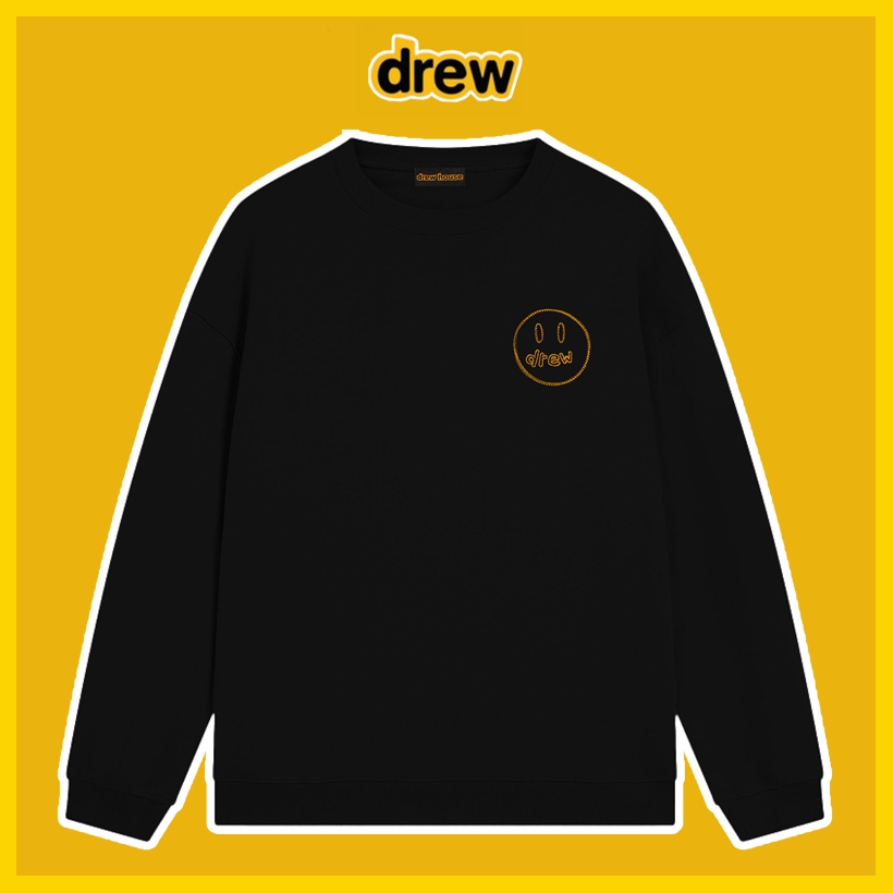Drew House Smiley Face Embroidered Waffle Justin Bieber Sweatshirts