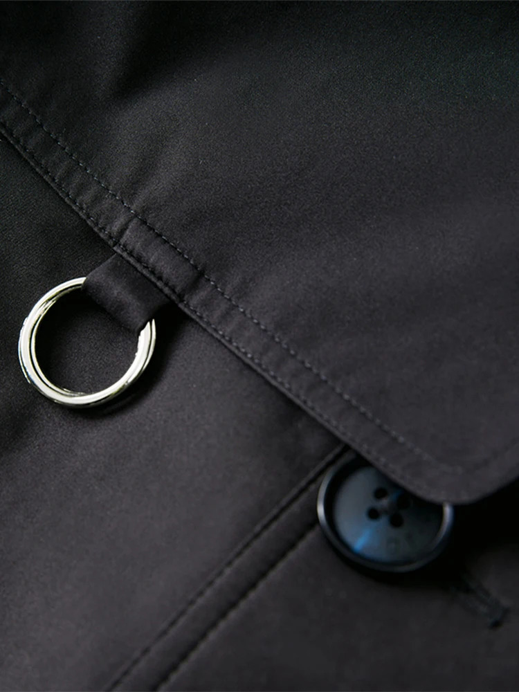 Mauroicardi Autumn Long Fitted Black Trench Coats Men Double Breasted European Fashion Stylish Overcoat 251014