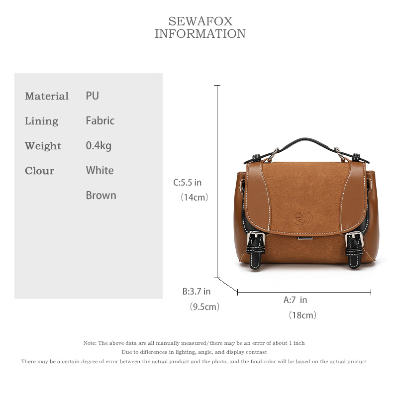 Sewafox Mini Backpack Women PU Leather Crossbody Shoulder Bag Removable Strap Brown White Purple Brown