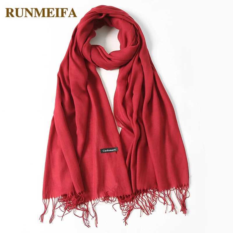 2022 Fashion Winter Women Scarf Thin Shawls and Wraps Lady Solid Female Hijab Stoles Long Cashmere Foulard Head Scarves J251129