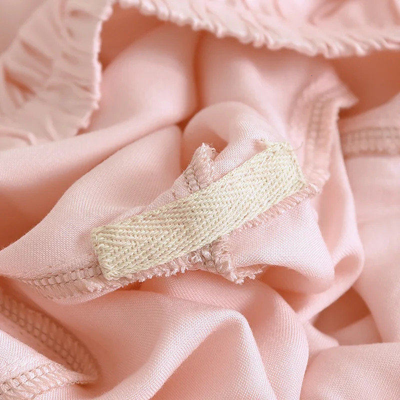 Solid Color Cotton Viscose Conjuntos De Pijama Womens Spring and Summer Thin Home Clothing Long Sleeved Pants Sleepwear Set 251022