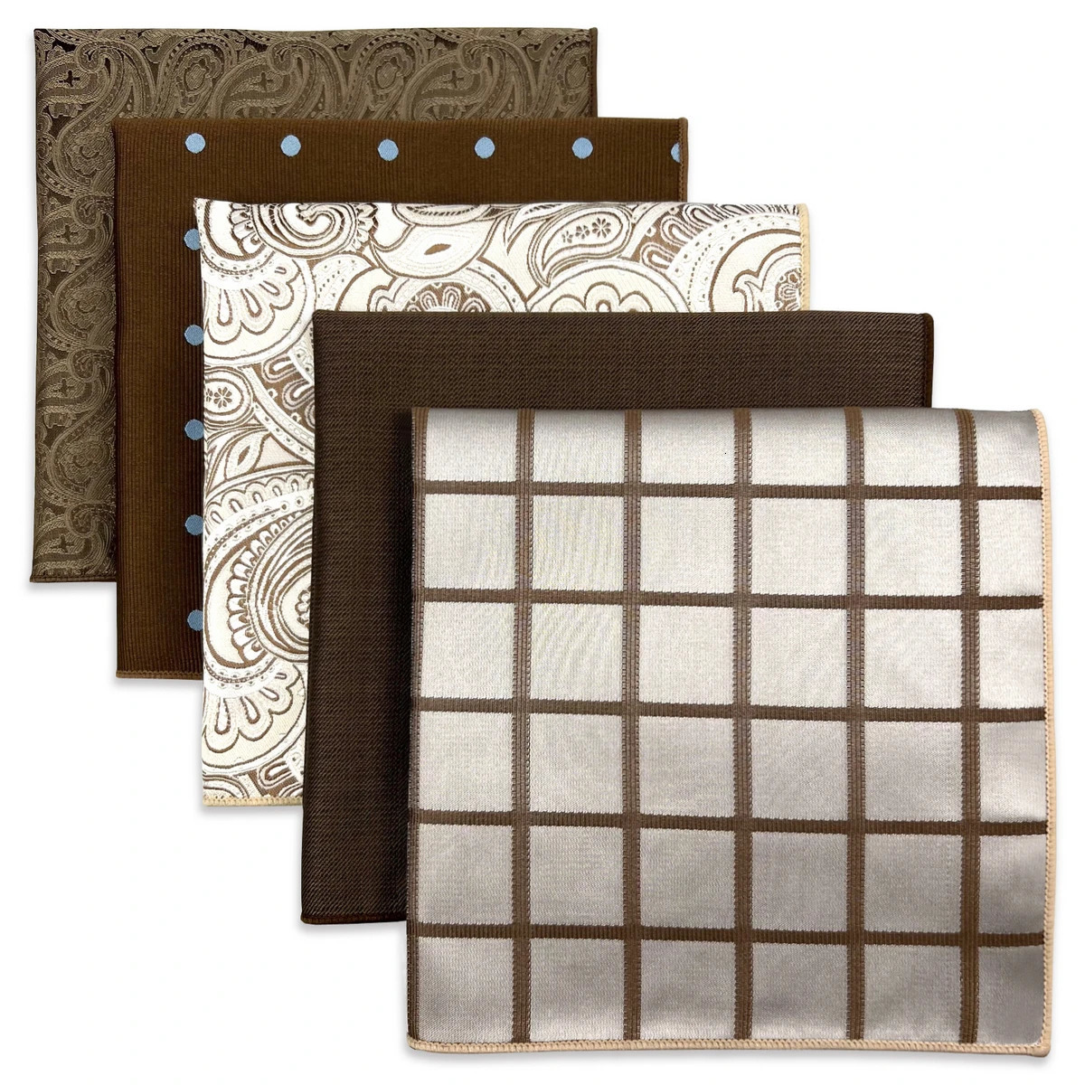 5 Pieces Colorful Assorted Mens Pocket Square Classic Handkerchief Set Gift 251014