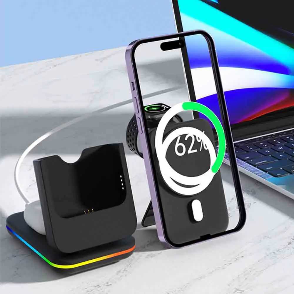 Portable 5000mAh Power Bank 3 in 1 Wireless Charging Station for IPhone IWatch Galaxy Watch for Phones Airpods J251114