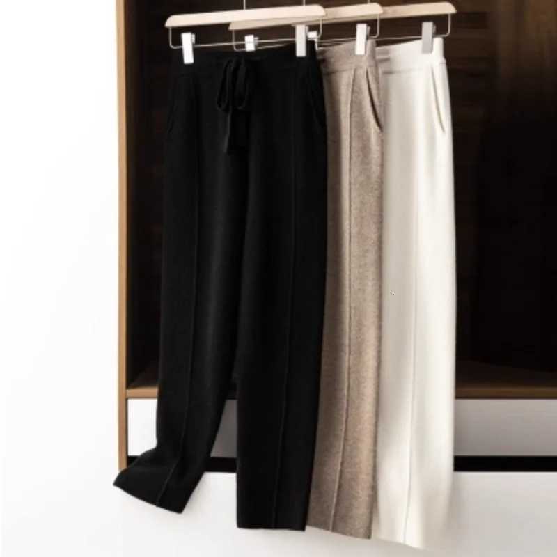2024 Cashmere Pants Womens Wear Thin Harlan Pants Wool Knitted Radish Pants Autumn and Winter Loose GrandmaT251022