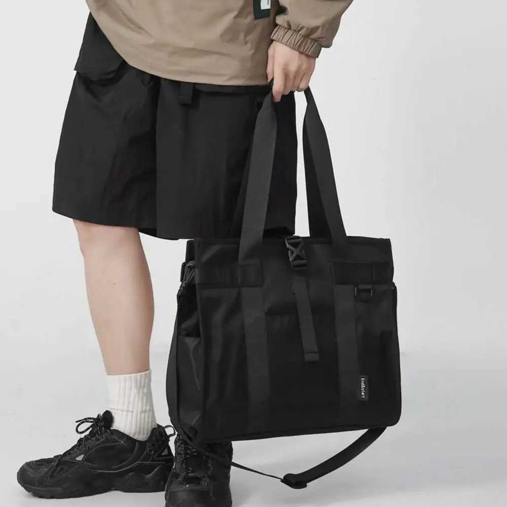 Stylish Large Capacity Oxford Briefcase Solid Color Multifunctional Men Handbag Portable Waterproof Shoulder Bag Work W251022