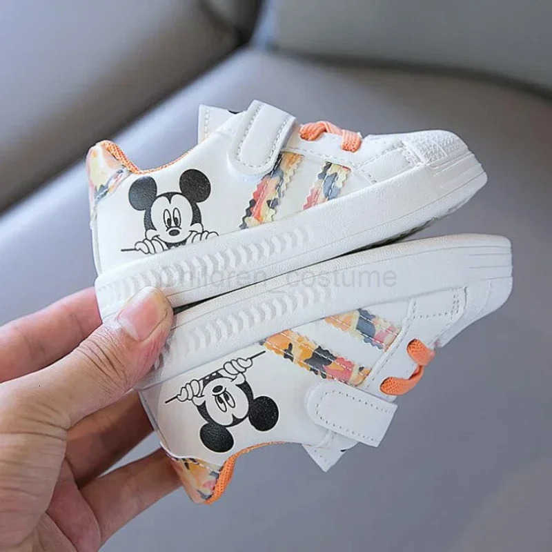 Disney White Casual Shoes For Baby Boy Girl Brand Children Sneaker Mickey Mouse Kids Sports Shoes Toddler Walking Shoes Size 25 H251022