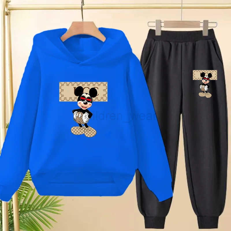 Disney Childrens Mickey Mouse Anime Hoodie Boys Girls 312Yrs Clothing Charming Casual SweatshirtPants 2P Sunshine Leisure Sports Set H251022