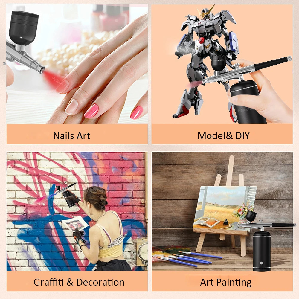 Airbrush with Compressor Mini Spray Gun for Painting Modeling Crafts Wireless Paint Spray Airbrush Painting Kit with Compressor 251015