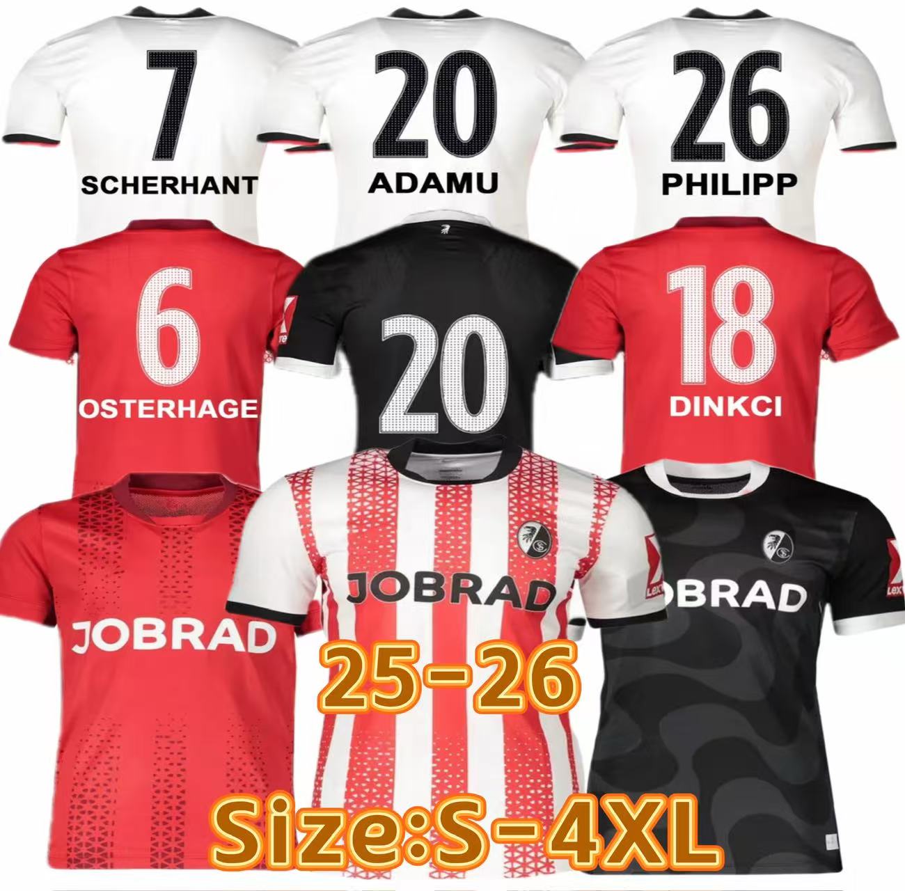 25 26 Freiburg Soccer Jerseys adumumatanovic scherhant dinkci grifo holer Men 25 26 Football Shirts SC 4XL adamu philipp beste irie osterhage kyereh 4XL kids kit