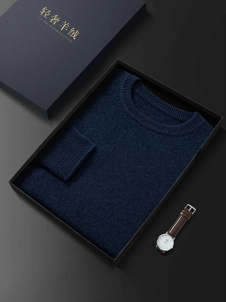 Business Men Pullover Sweater 100 Cashmere Sweater Autumn Winter Warm Clothes Thick Knit Soft Casual Highend ONeck Basic TopsXJ251022