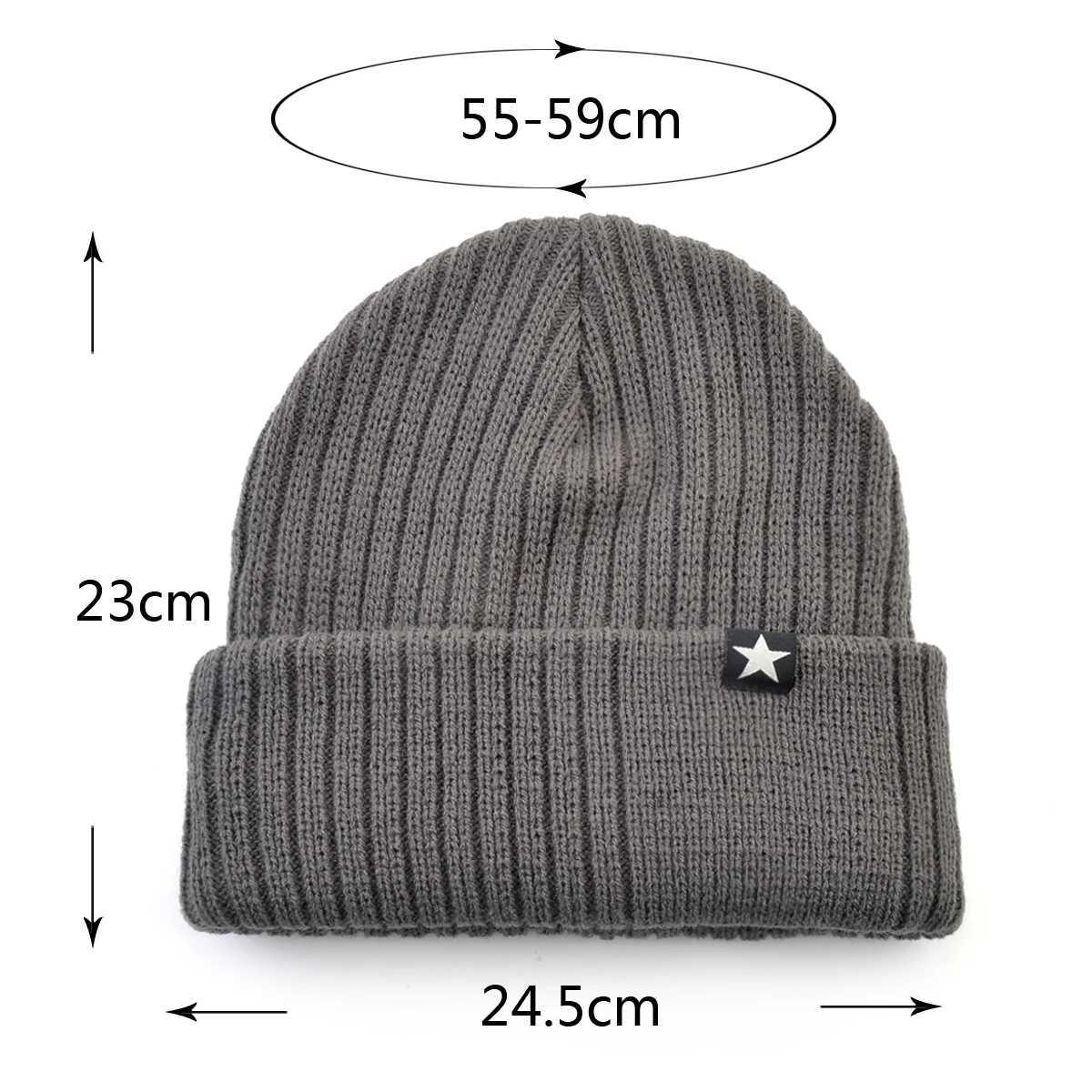 Winter Hats For Men Knitted Wool Solid Color Beanie Hat Mens Warm Skullies Cap Knitting Doulbe Layer Thick Outdoor Ski Bonnet J251022