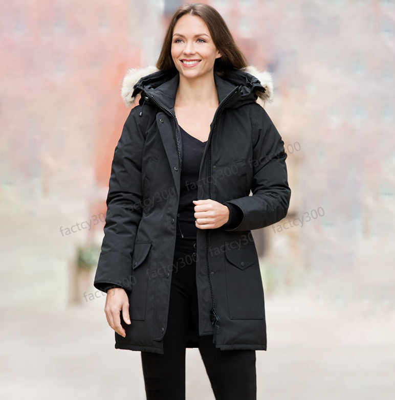 Designer Women Down Jacket Puffer Parka Thick Warm Wolf Fur Removable Hooded Woman's Long Style Slim Coat Best Quality Doudoune femme XS-XL
