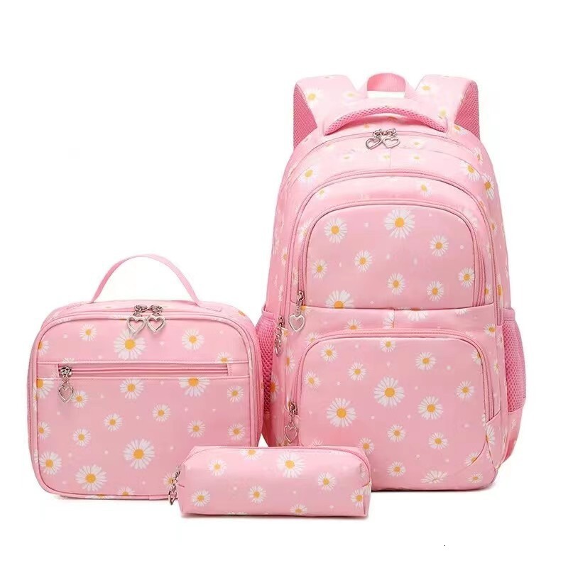New hot selling designer girls' elementary school backpack with fresh printing, waterproof and cute daisy children's backpack