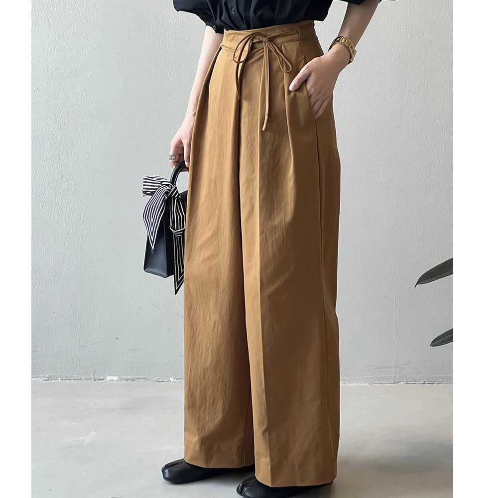 2024 Women Casual Wide Leg High Waist Pants Fashion Clothes Black Brown Pants Female TrousersT251022