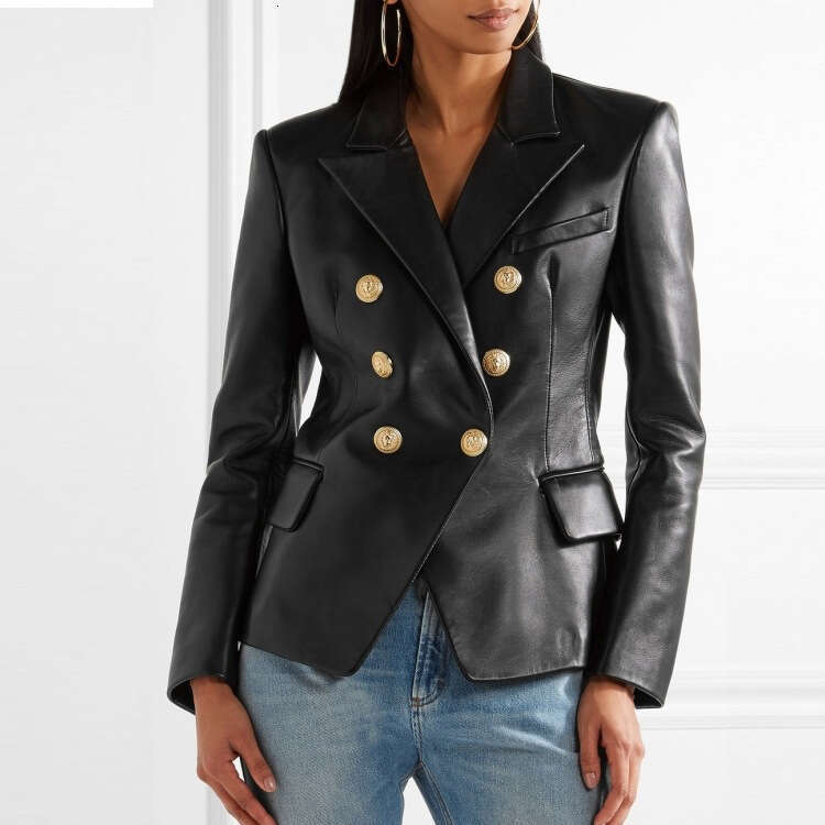 2025 High Quality Fashion Genuine Leather Women's Jacket Korean Style Short Sheepskin Motorcycle Coat Fashion Versatile Long Sleeve Slim Fit Comm