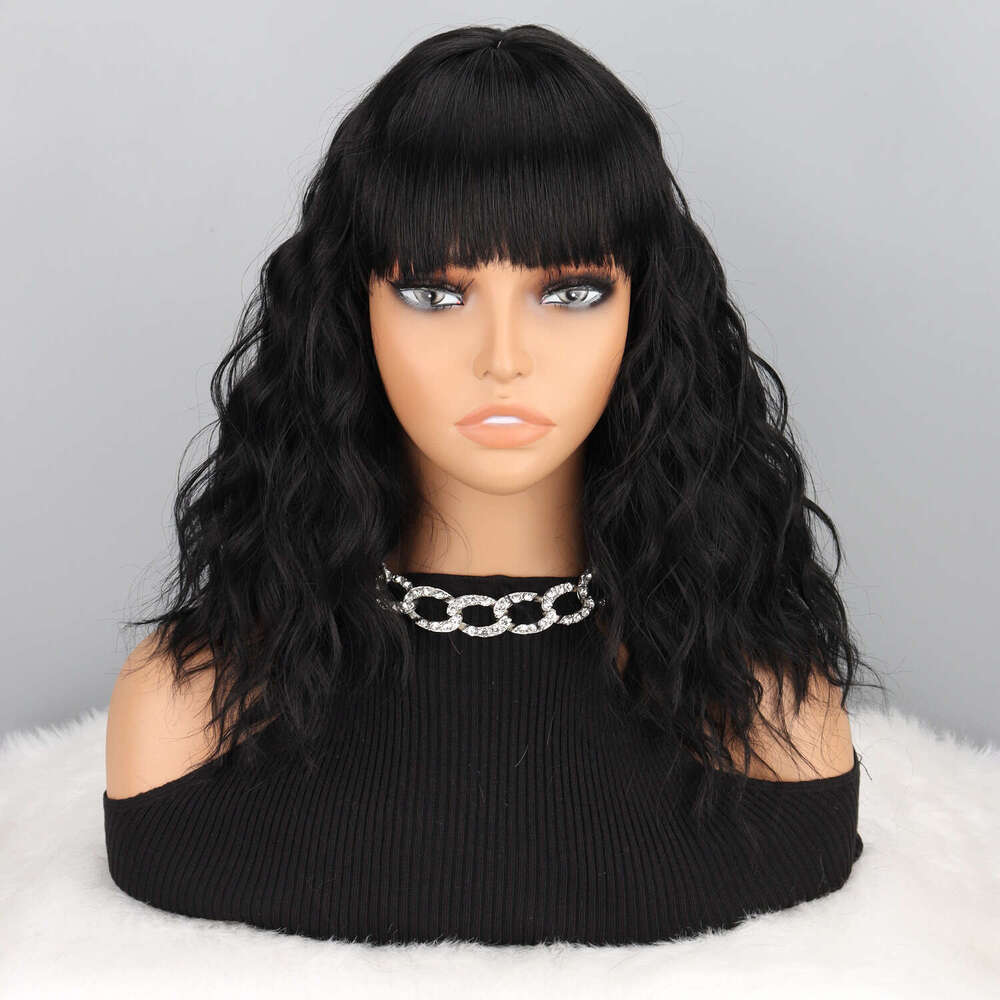 Water Ripple Black Gradient Gold Synthetic Full Wig Hot Sale