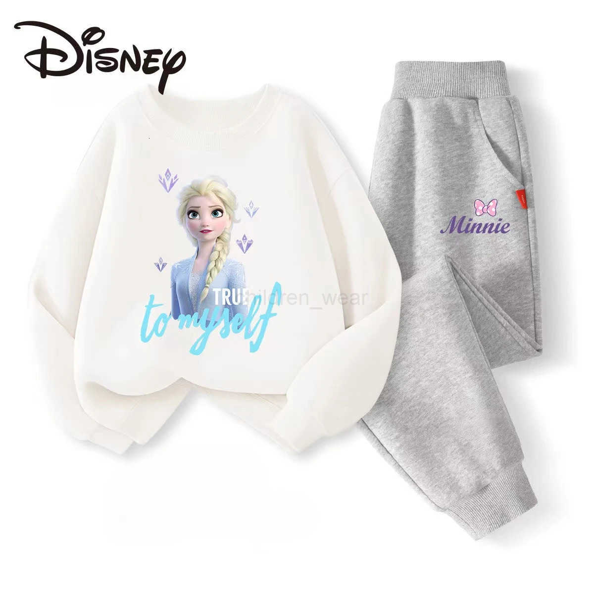Disney Autumn Baby Girls Clothes Set Kid Printed Sweatshirts Pullover Top And Pant 2 Pieces Suit Children Long Sleeve Tracksuits H251022