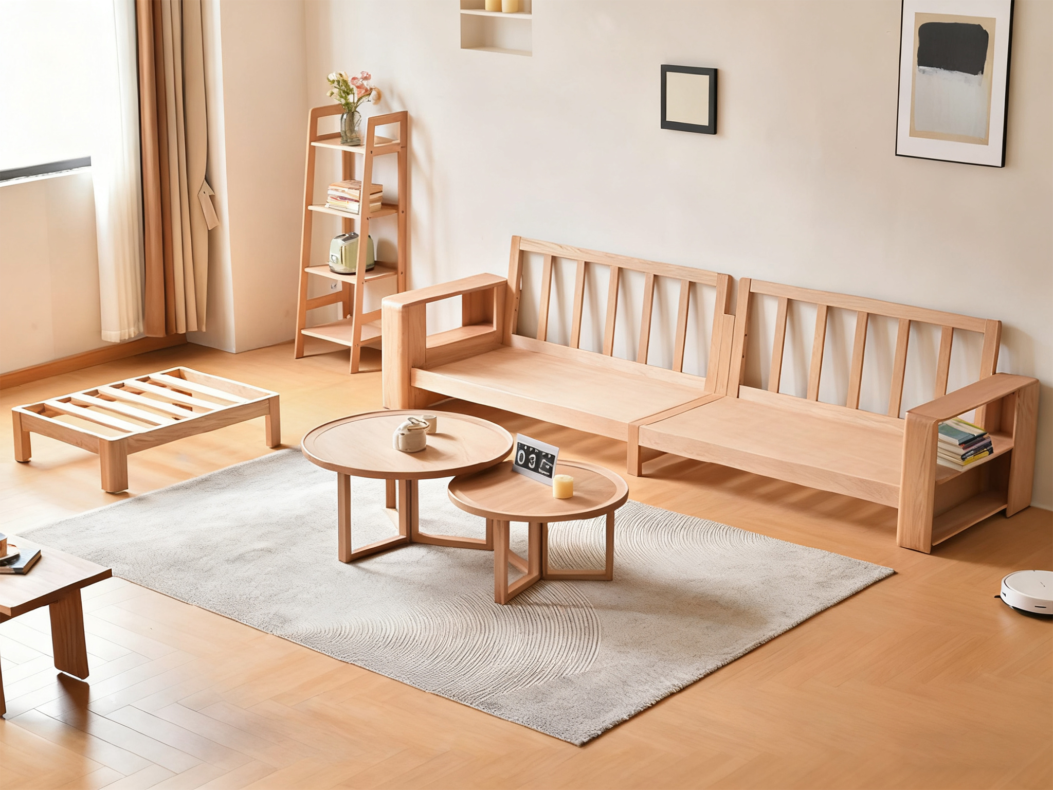 Stylish Hardwood Loveseat with Comfortable Upholstery
