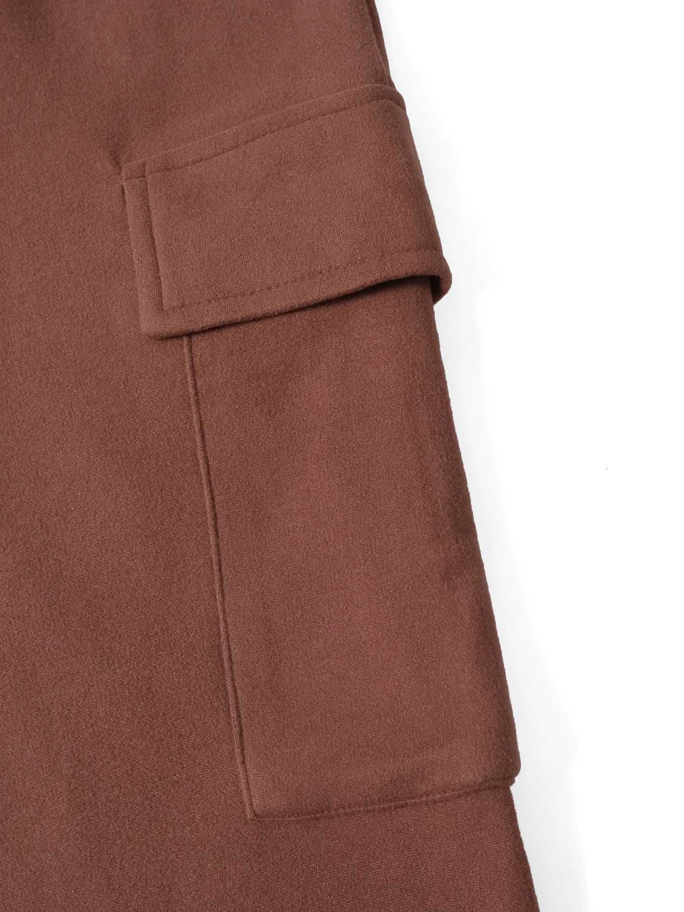 Womens High Waist Fleece Lined Flare Pants Autumn Winter Casual Side Pocket Zipper Design Ladies Tight Fit Long TrousersT251022