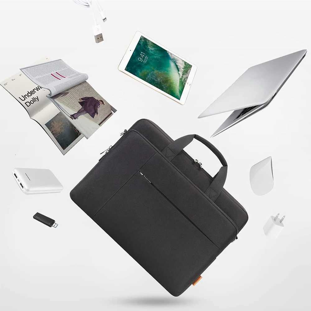 DOMISO 14 156 173 inch Laptop Bag Business Briefcase Waterresistant Notebook Messenger Shoulder Bag for Laptop Black W251022