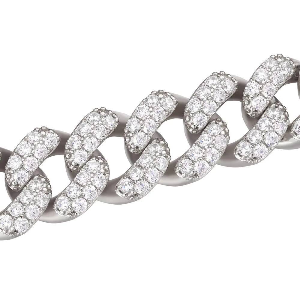 Iced Out Moissanite Diamond Cuban Chain Elegant Jewelry for Men