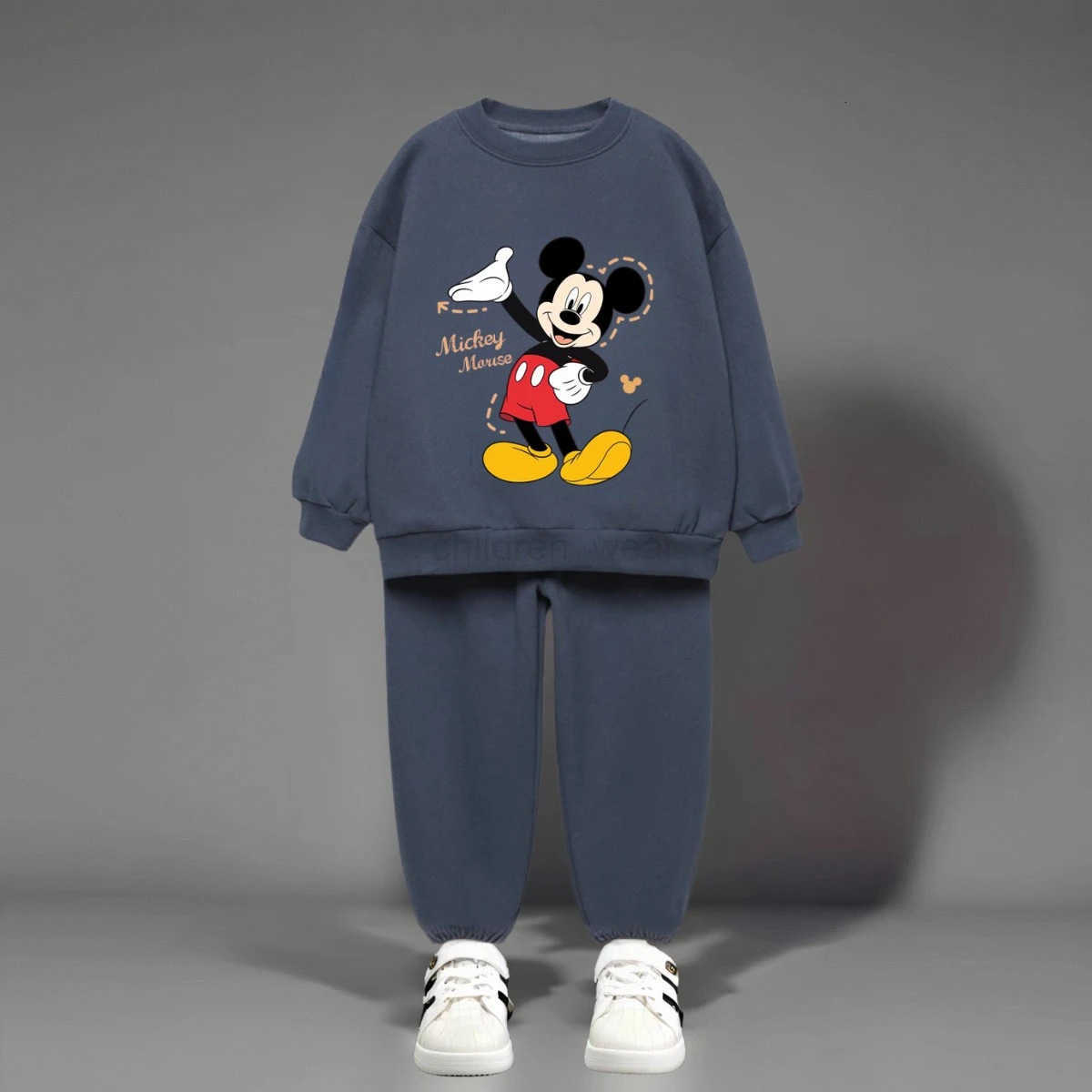Disney Mickey Pattern Boys Casual Tracksuit Outfits Fashion Loose Cartoon Sweatshirt Pants Kids 2 Piece Set Autumn Clothing New H251022