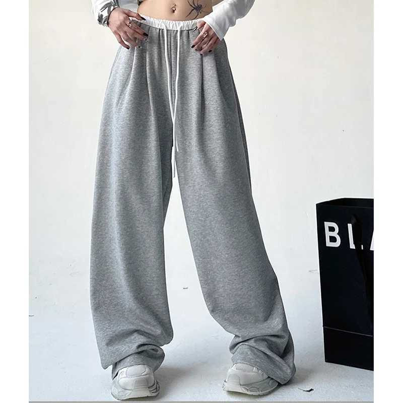 2024 Women Autumn Chic Korean Version Streetwear High Waisted Sweatpants Lady Hip Hop Style Baggy Wide Leg Straight Leg TrousersT251022