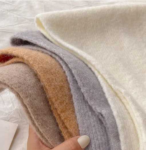 Autumn and Winter Cross Knitted Scarf Short Womens Scarf Korean Edition Color blocked Scarf Winter Warm Button Neck Cover J251022