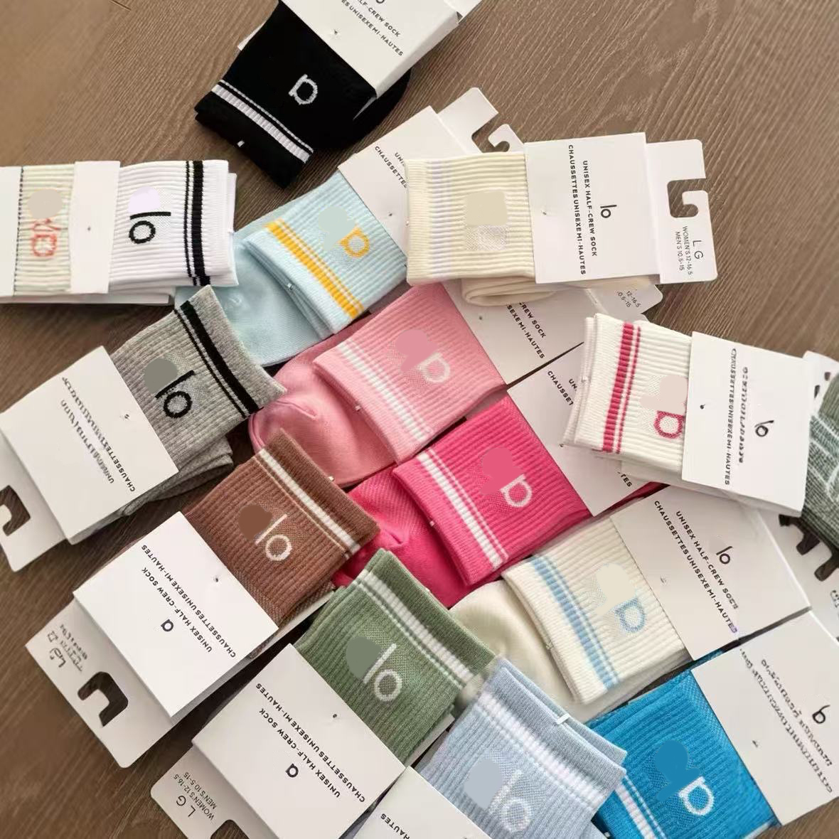 Yoga socks 5a sports socks designer Wholesale of new yoga towel soles mid-calf men's and women's socks lettered trendy socks running cotton socks