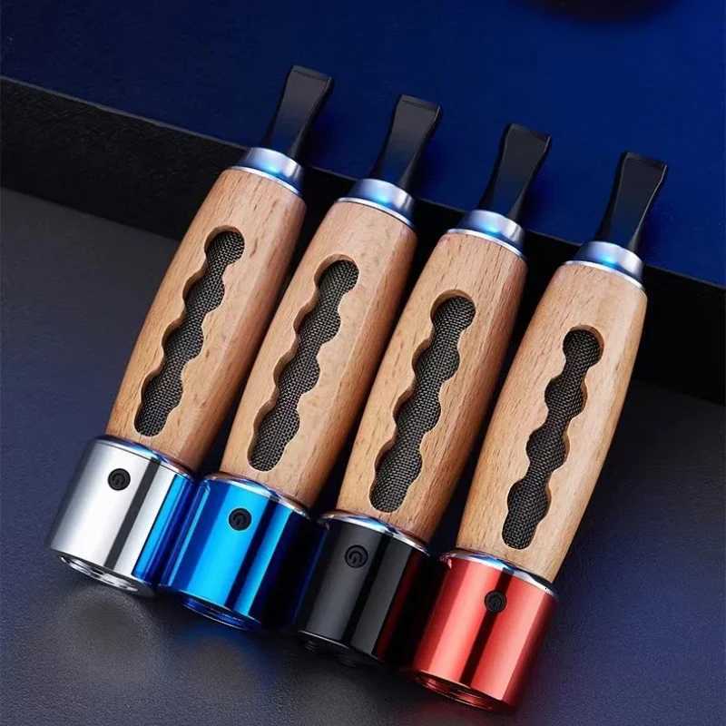 Vintage Wood Grain Creative USB Tungsten Coil Lighter Car Portable Ash Collection Antidirty Cigarettes Filter Charging lighter C251022