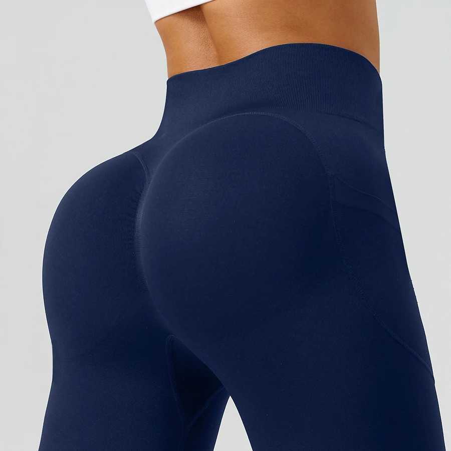 Flared Yoga Pants Women High Waist Bell Bottom Leggings Seamless Trousers wPockets Retro Gym Fitness Athleisure Wide Leg PantsT251022