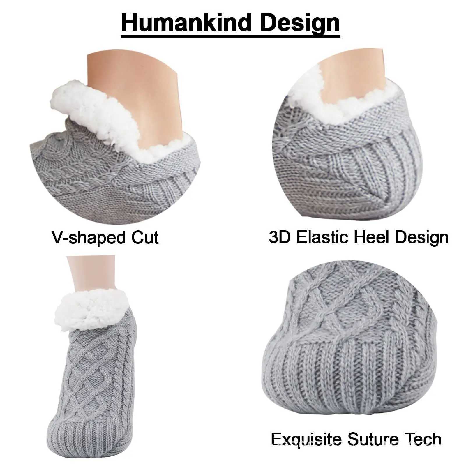 Thickened Thermal Women Mens Slipper Socks New Winter Warm Short Cotton Home Sleeping Soft Non Slip Grip Fuzzy Floor Sock Fluffy W251022 - view 4