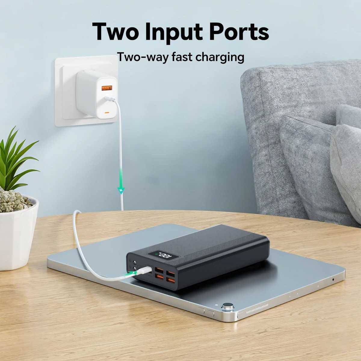 40000mAh Portable Large Capacity Mobile Power Bank 4 Outputs And 3 Inputs With LED Power Display Suitable For Most Electronic J251114