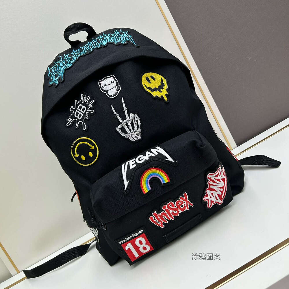 B S SS Explorer Alien Embroidery Graffiti Sticker Backpack High Quality