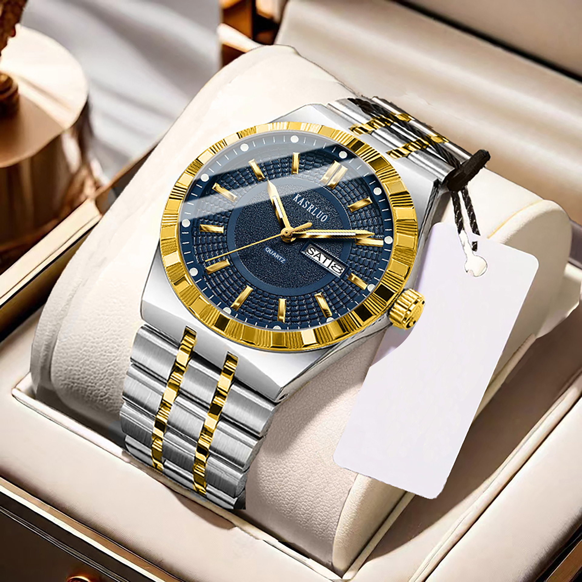 Designer Watch Men's Watch New Stainless Steel Waterproof Fashion Non-mechanical Luxury Watch Luminous Calendar Steel Band Quartz Watch